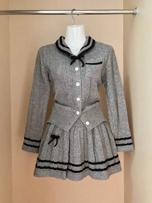 制服風ニットセットアップ