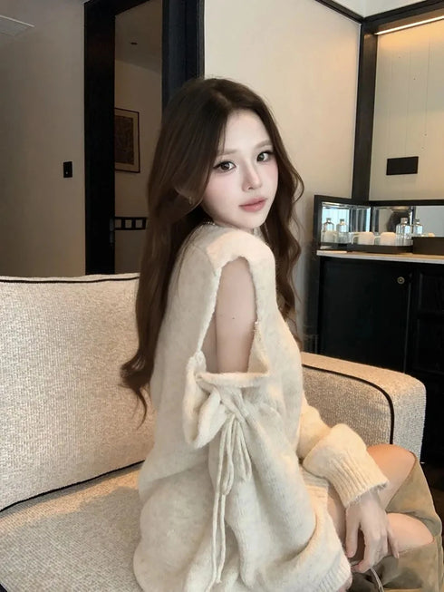 たぽっとオープンショルダーニット