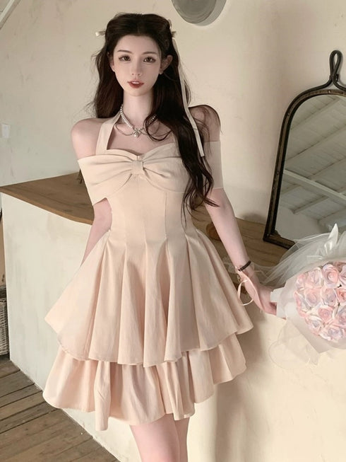 オフショルリボンプリンセスワンピース