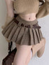 ベルト付きミニ丈プリーツスカート