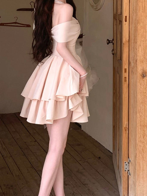 オフショルリボンプリンセスワンピース