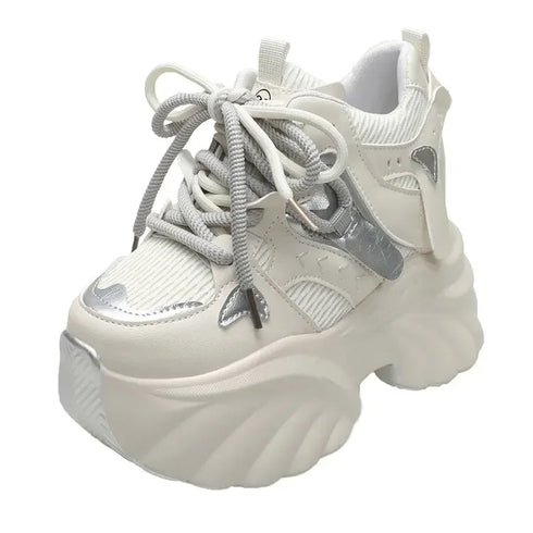 バイカラーデザイン厚底スニーカー