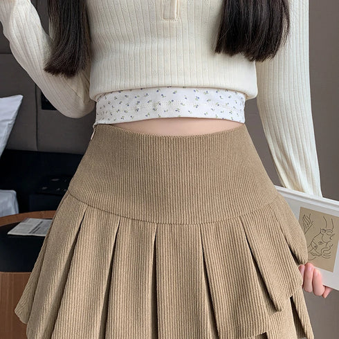 コーデュロイプリーツスカート