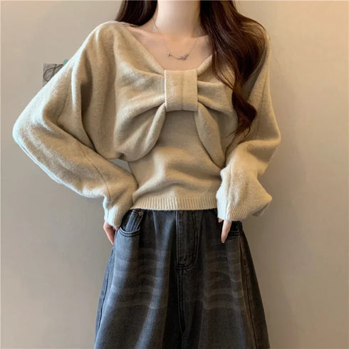 りぼんデザインセットニット