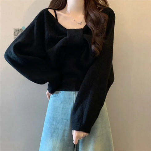 りぼんデザインセットニット