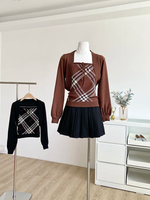 チェックベアトップセット