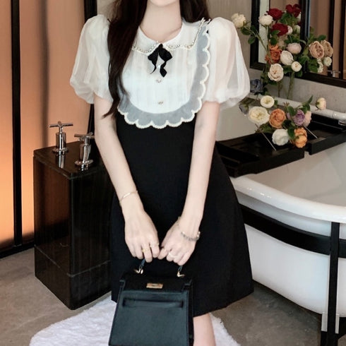 スカラップフリルメイドワンピース