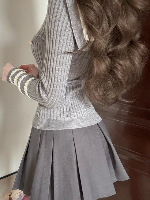 セーラーネクタイ風ニット