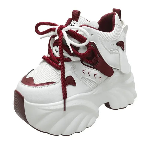 バイカラーデザイン厚底スニーカー