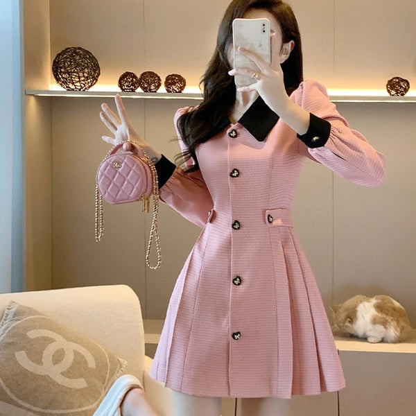 ピンクブラックドールワンピース