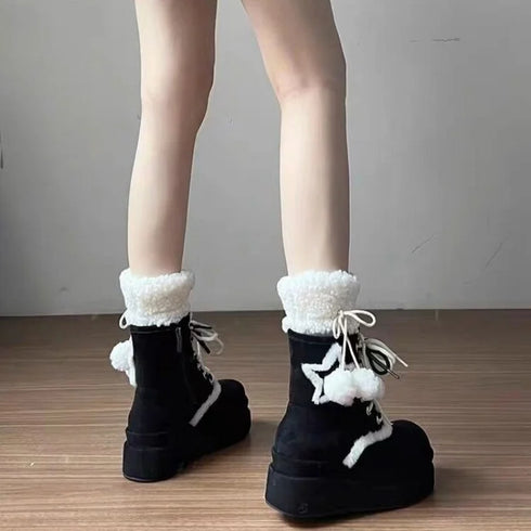 スエードムートンブーツ