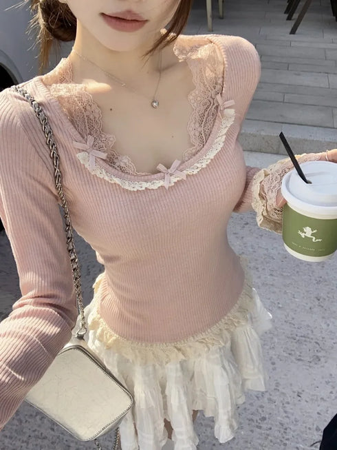 レースドッキングトップス