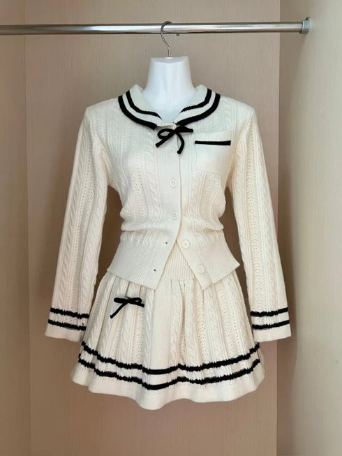制服風ニットセットアップ
