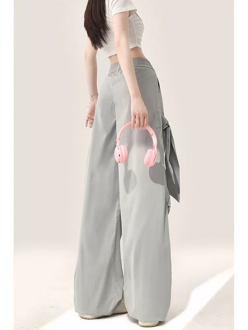 リボングレーパンツ