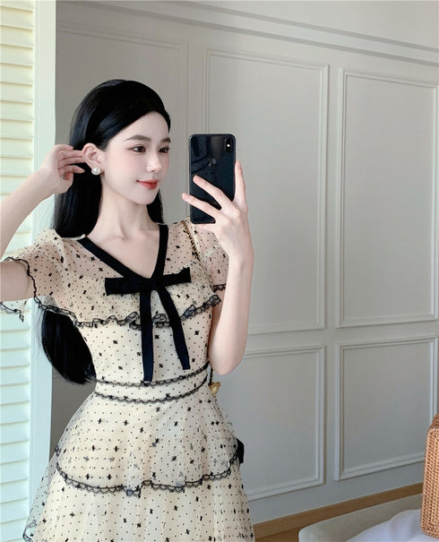 4段フリルガーリーワンピ