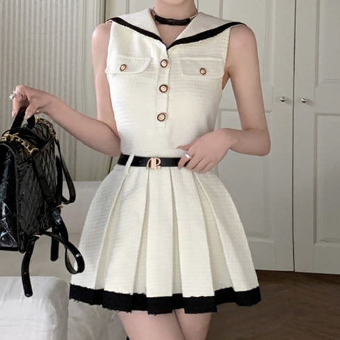 バイカラースクールガールワンピース