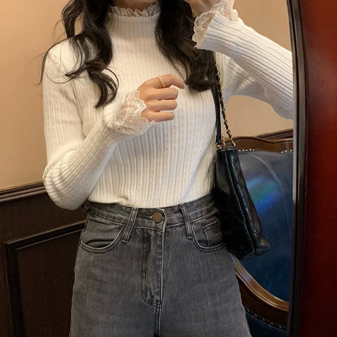 ポイントレースニット