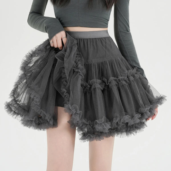 チュールミニ丈スカート