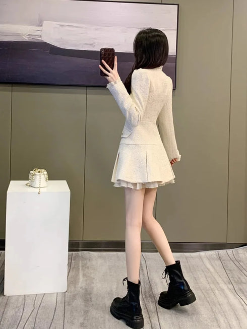 プリーツホワイトミニワンピ