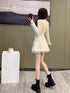 プリーツホワイトミニワンピ