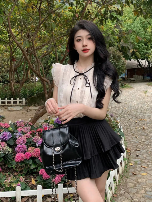 プチリボンフリルトップス