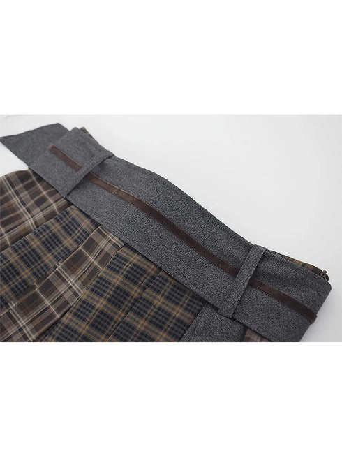 ベルトデザインミニプリーツスカート