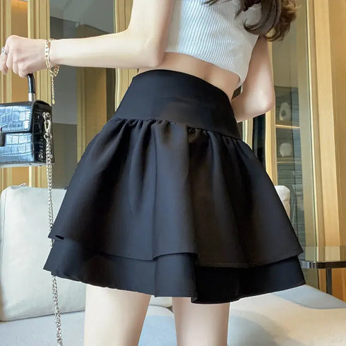 ビジューデザイン2段フリルミニスカート
