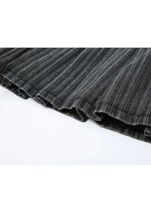 サイド編み上げリボンプリーツスカート