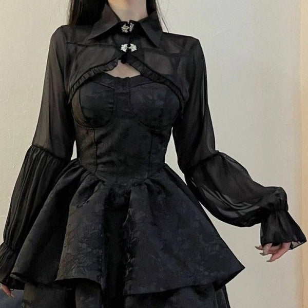 ブラックボレロワンピセットアップ