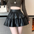 フェイクレザーダブルフリルスカート