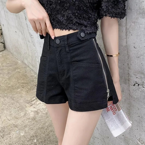 サイドジッパーショートパンツ