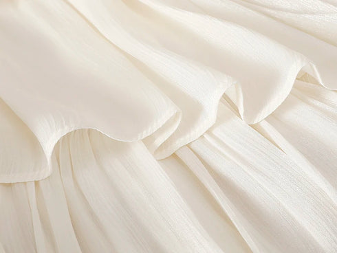 4段フリル艶スカート