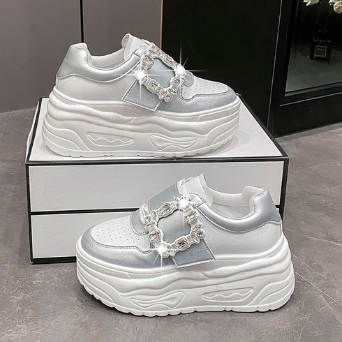 ビジューバックル厚底スニーカー