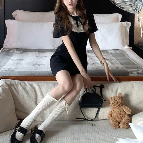 ミニリボンモノトーンワンピース