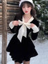 レースリボンブラックワンピ