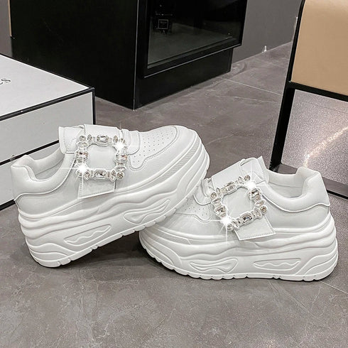 ビジューバックル厚底スニーカー