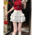 3段フリルレースアップミニスカート