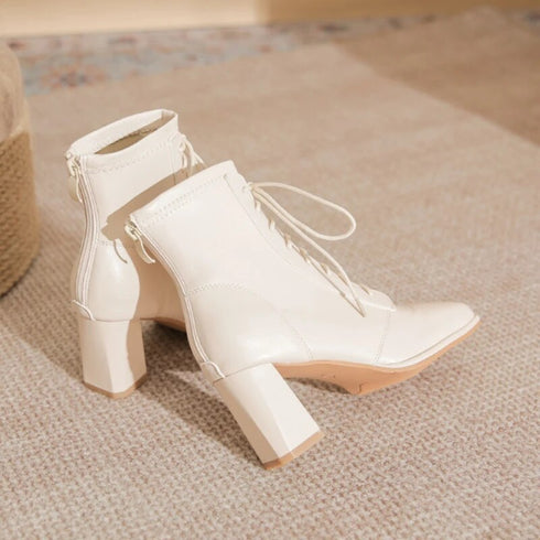 レースアップシンプルブーツ