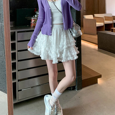 たっぷりレーススカート