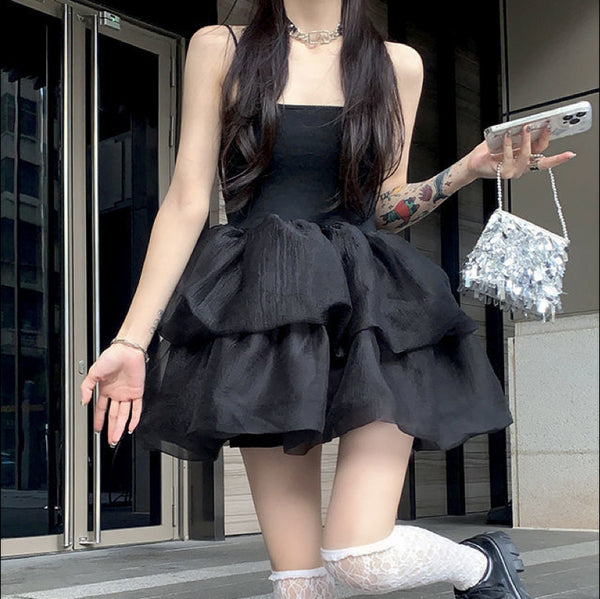 ふわっと2段スカートワンピ