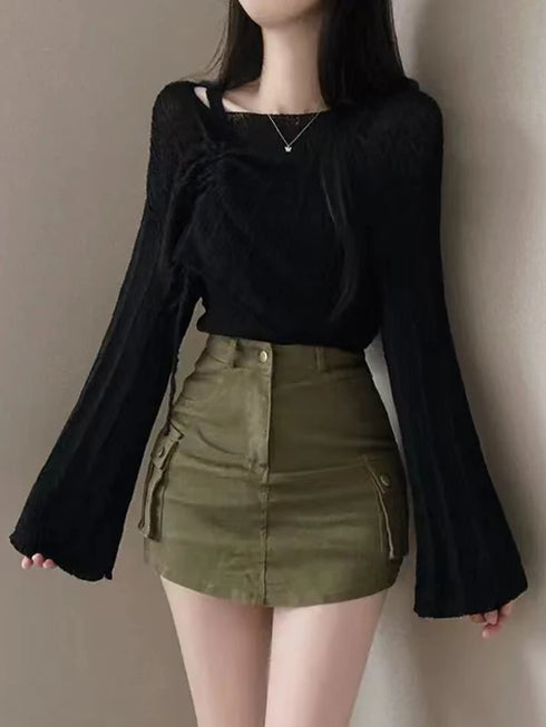 シャーリングメッシュニット