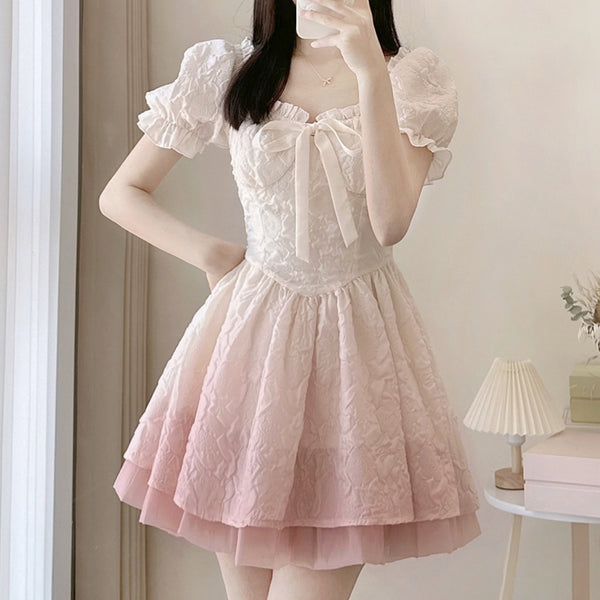 ピンクグラデーションワンピース