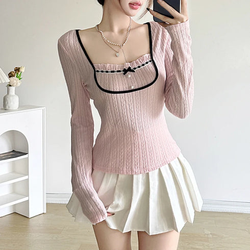 ブラックラインスプリングニット