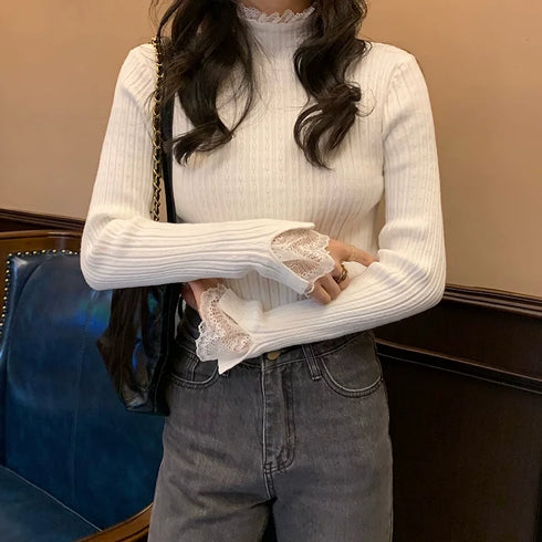 ポイントレースニット