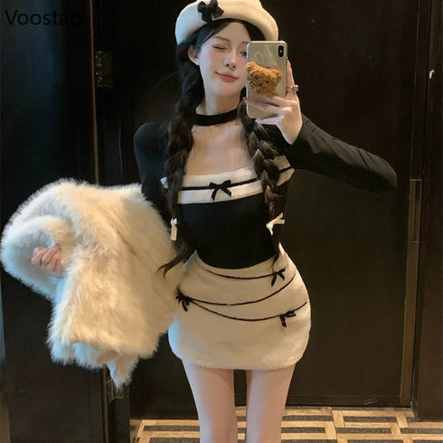 バイカラーモコモコセットアップ