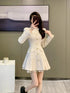 プリーツホワイトミニワンピ