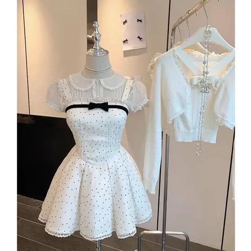 ドットふわふわワンピセットアップ