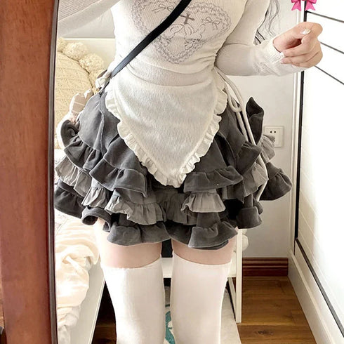 グレーフリルボリュームスカート