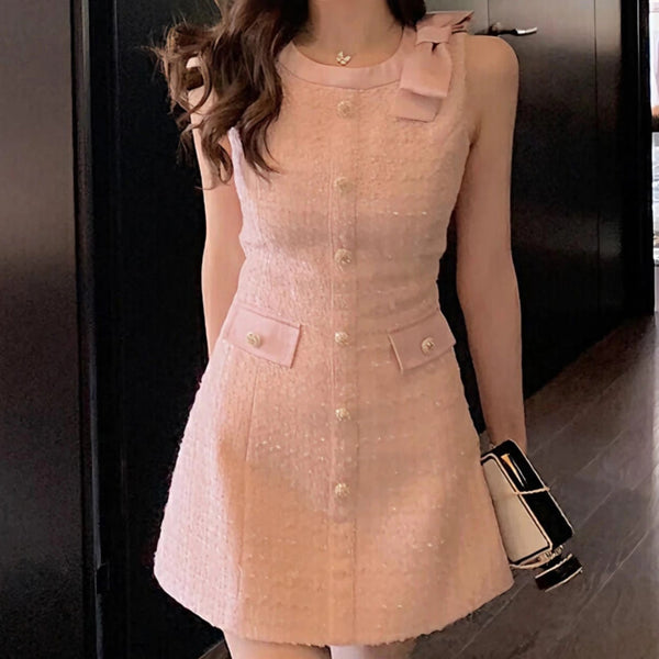 ショルダーリボンワンピ