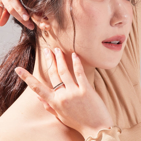 Tennis ring (pink gold)